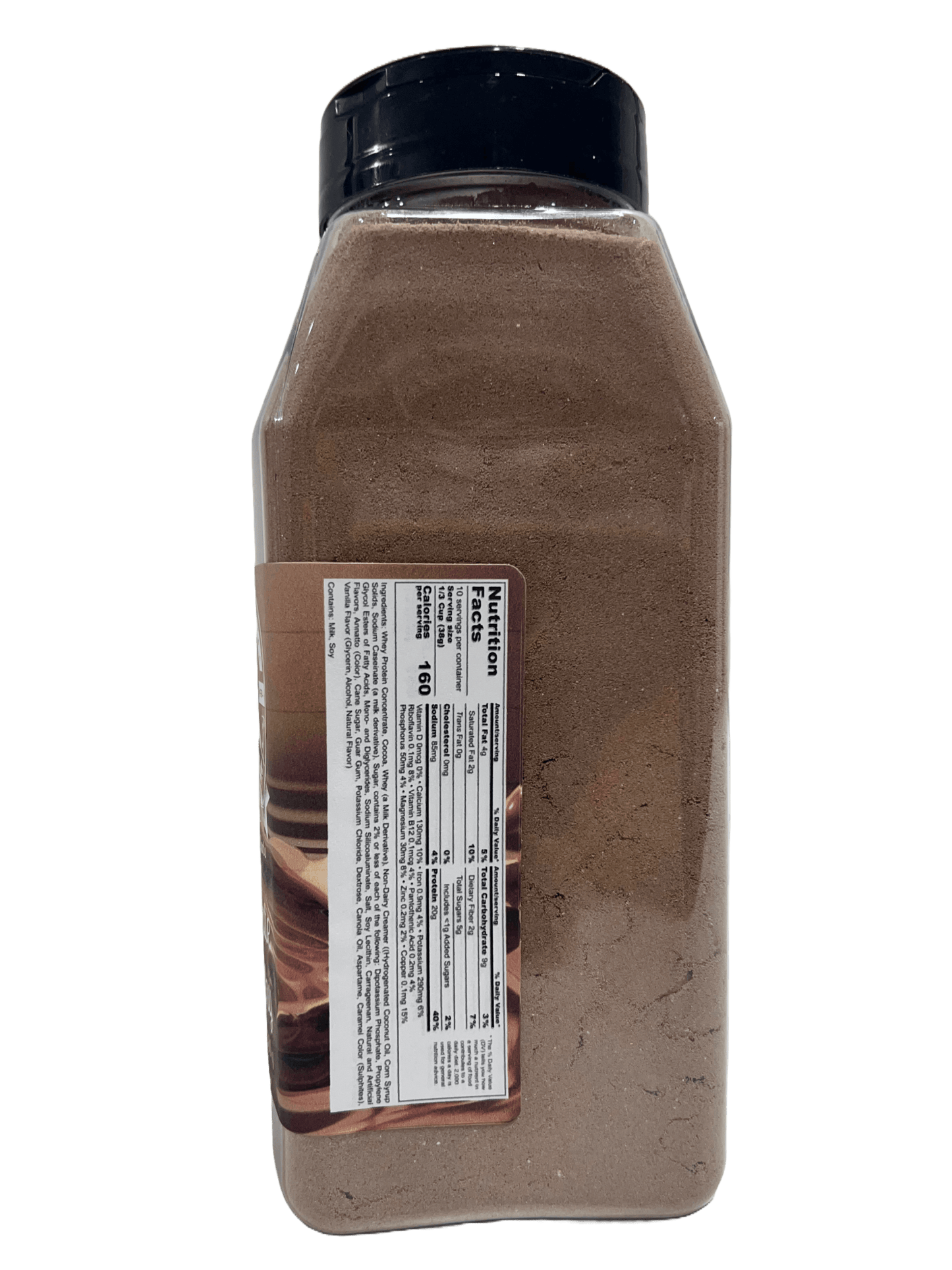 Hi-West Chocolate Protein Smoothy 13.4oz bottle with nutritional info and label.