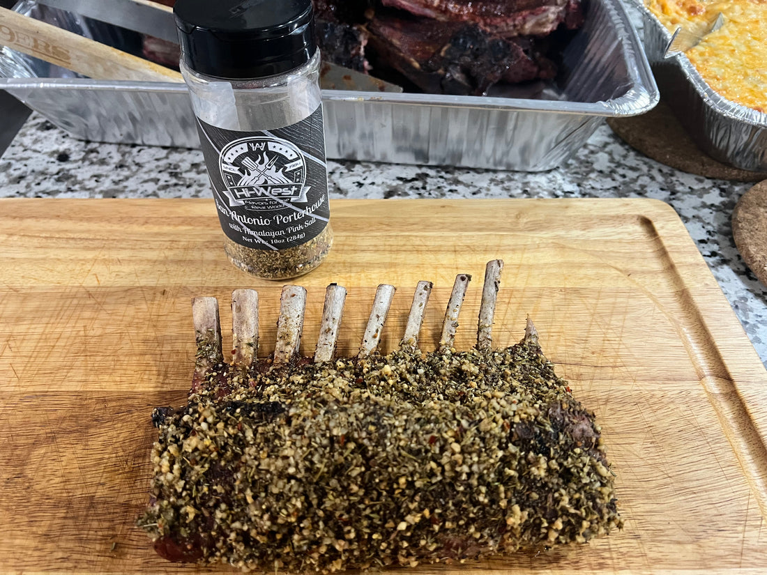 Smoked Rack of Lamb with San Antonio Porterhouse Seasoning