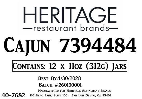 HRB Cajun 7394484 12/11oz Case