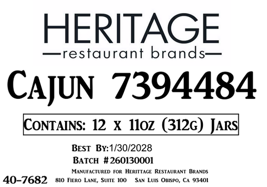 HRB Cajun 7394484 12/11oz Case