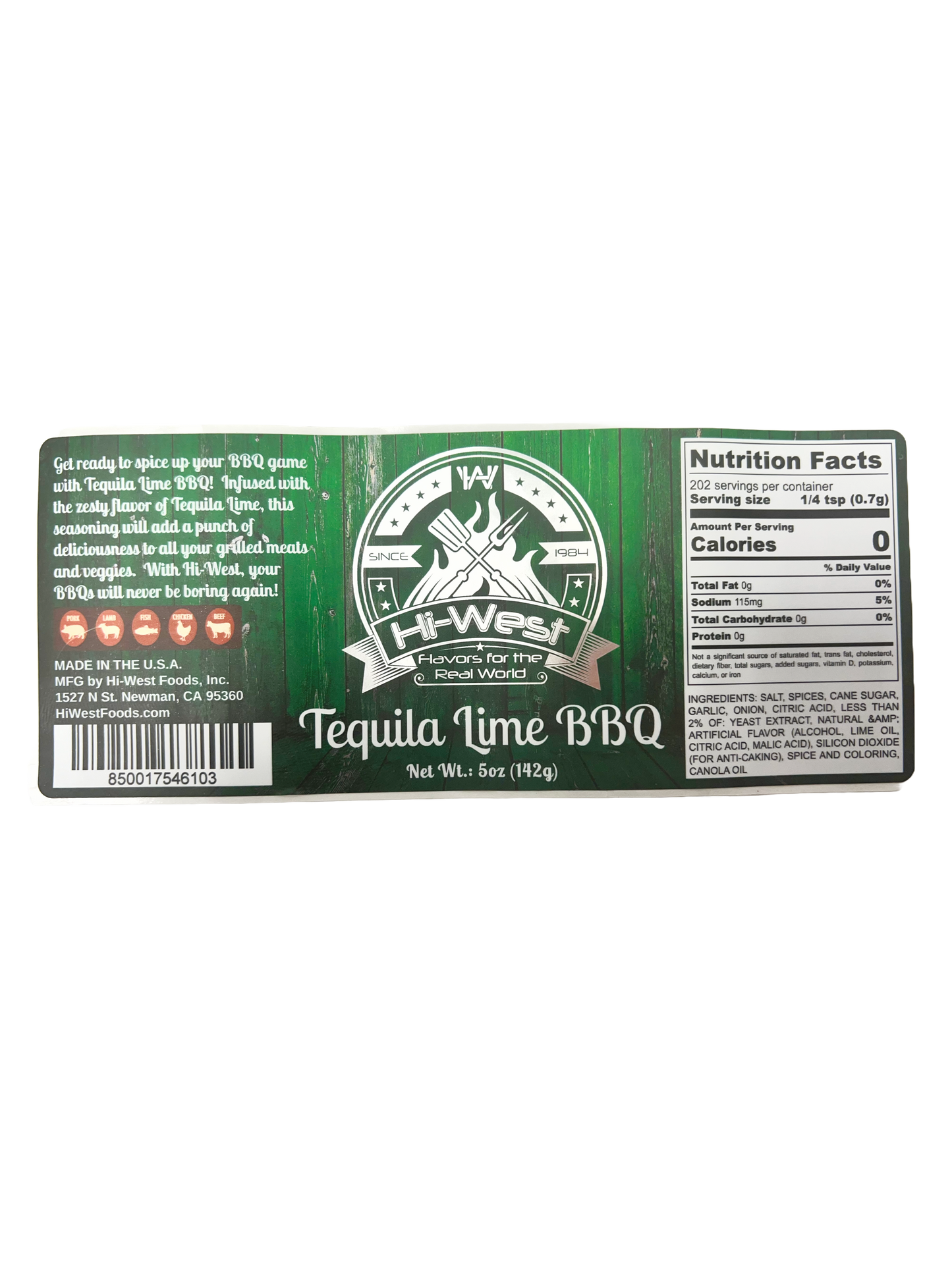 Hi-West Tequila Lime BBQ Seasoning